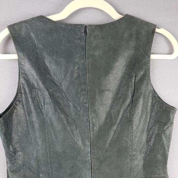 For Joseph Suede Size M Sleeveless Leather Shimmer Sheath Dress Gray 90s Y2K - Picture 11 of 13